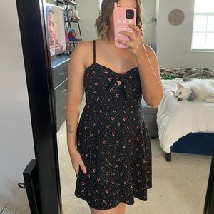 forever 21 | cherry & polka dot print dress